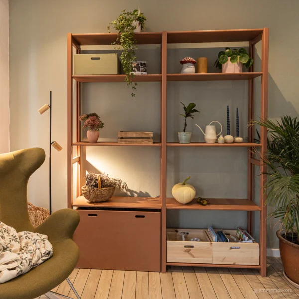 ABC classic stellingkast met opbergkist Eshøj rusty sfeer