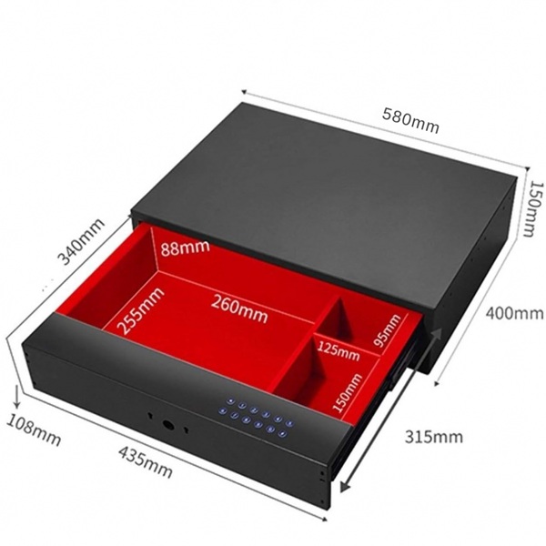 Luxe uittrekbare inbouw kluislade - safe-box - Afbeelding 4